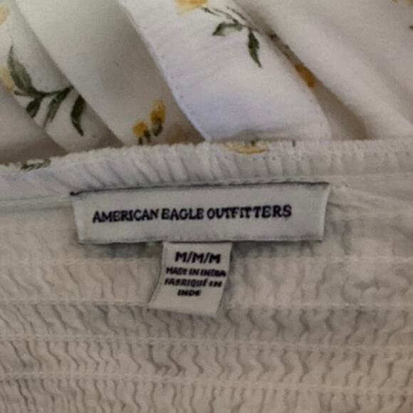 American Eagle Outfitters White Floral Sleeveless Cami Camisole Crop Tank Top M - Picture 3 of 4